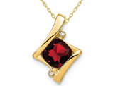 1.25 Carat (ctw) Natural Garnet Pendant Necklace in 14K Yellow Gold with Chain